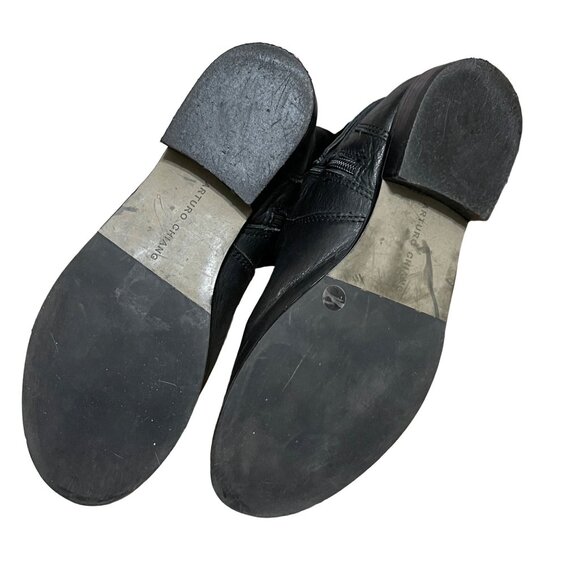 Arturo Chiang Women's Boots Black Leather Chrome Buckle Straps Riding  Size 7.5W - Picture 10 of 11